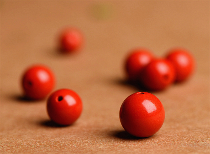 Jiuya Crystal natural raw ore cinnabar loose beads, purple gold sand round beads, semi-finished products, imperial red sand decorative beads pic 17