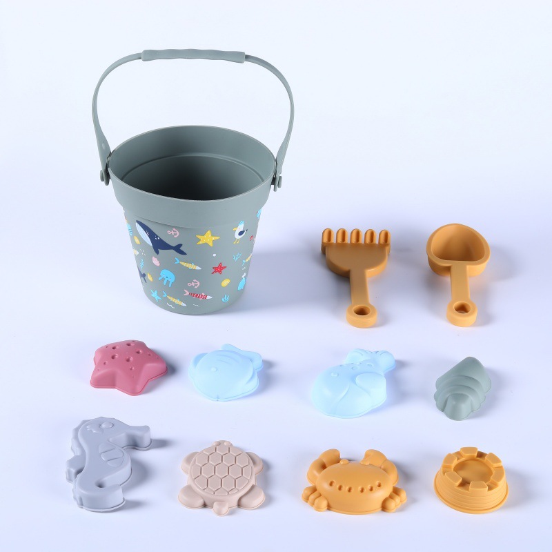 亚马逊爆款硅胶沙滩桶跨境海洋系列手提桶戏水亲子玩沙滩玩具套装详情18