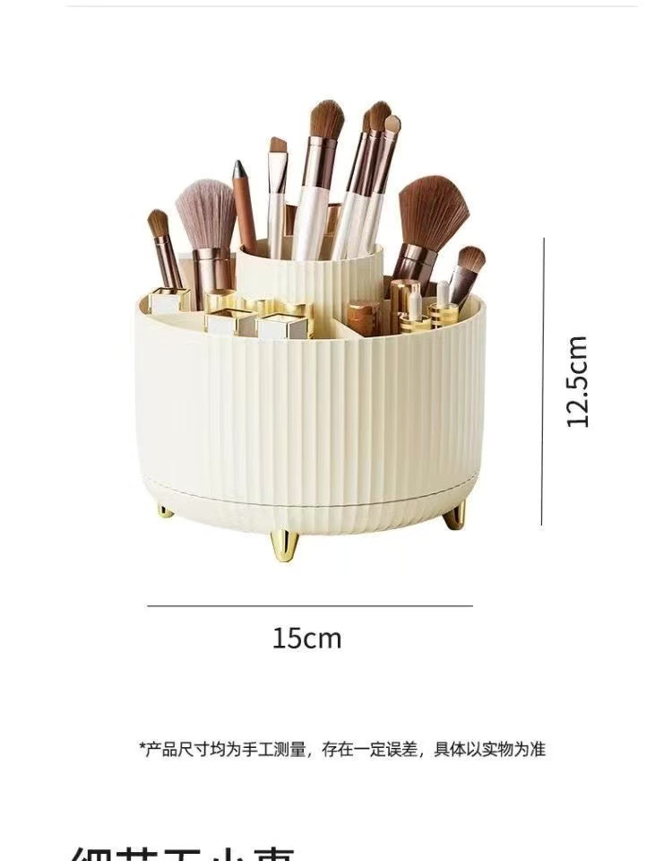 Desktop rotating makeup brush storage holder, cosmetics shelf, desktop dressing table, eyeshadow brush, lipstick box, pen holder pic 9