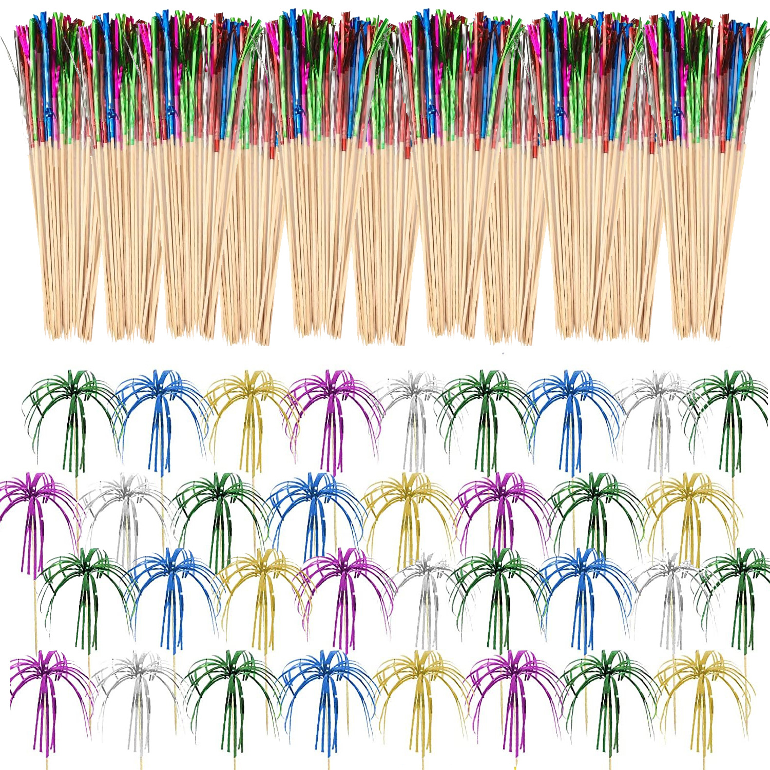 50 flamingo skewers, pineapple skewers, disposable fruit skewers, cold cocktails to decorate a Hawaiian party pic 43