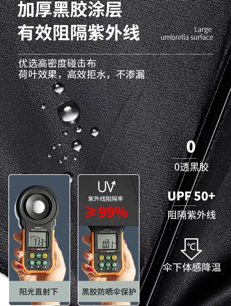 超大3-4人雨伞高级感折叠伞黑胶防晒晴雨伞加固遮阳伞印刷广告伞详情9