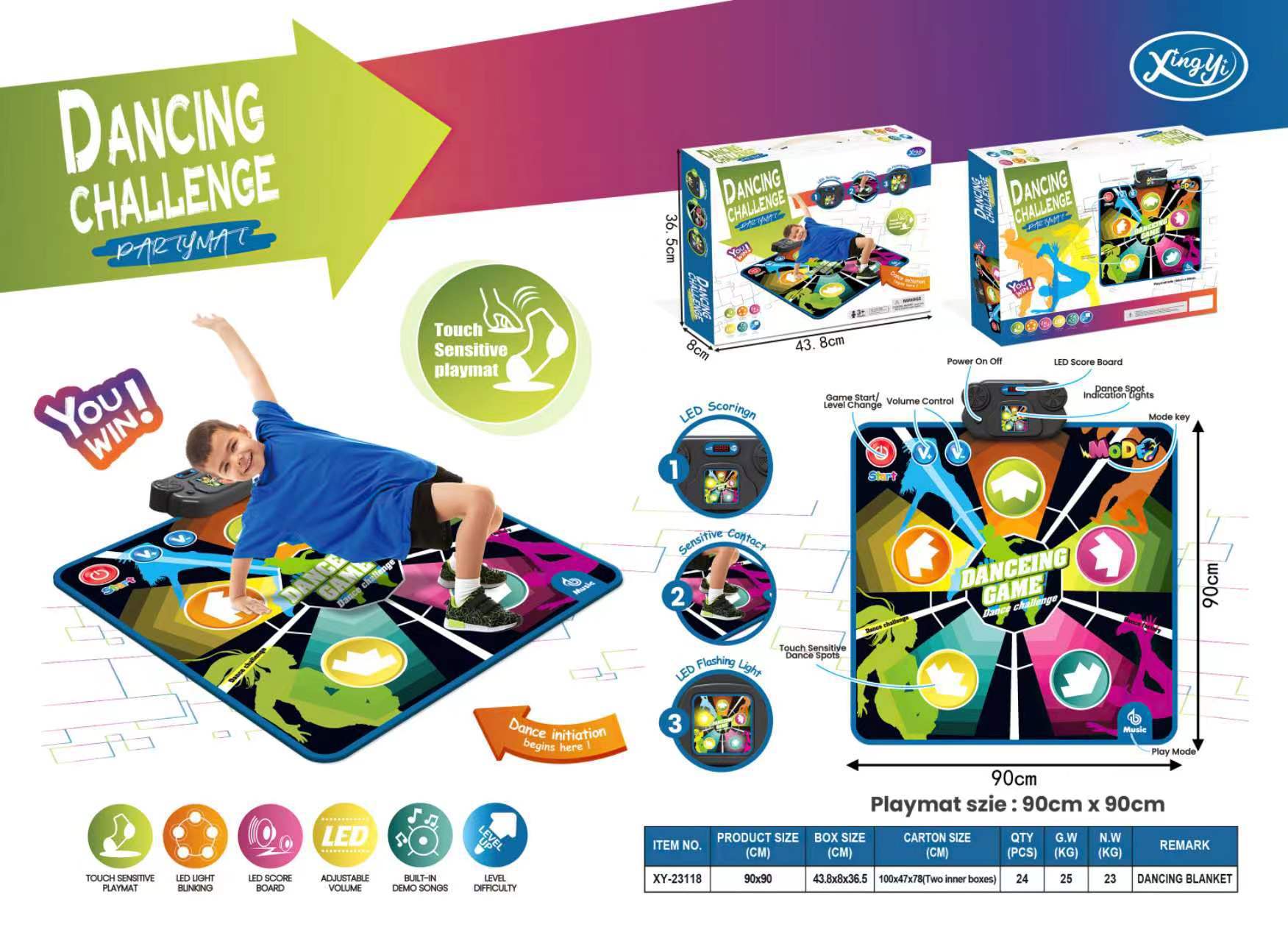 跨境蓝牙音乐钢琴毯 儿童跳舞毯 发光亲子互动体感游戏 生日礼物 爬行游戏垫 体验音乐的乐趣详情2