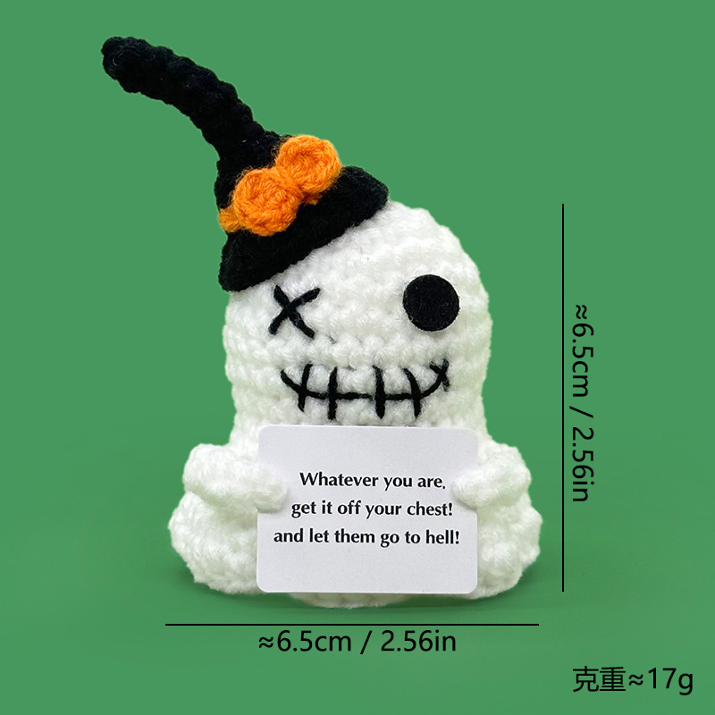 Wholesale and customization of white ghost-shaped crocheted dolls, plush toys and trendy toys pic 31