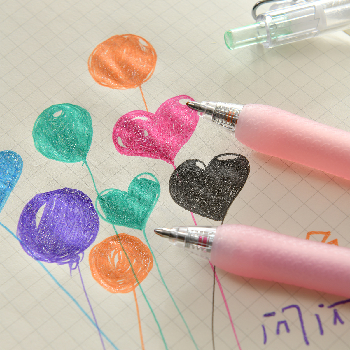 晨兮按动闪光中性笔套装 1.0mm子弹头手账绘画书写顺滑学生用中性笔详情12