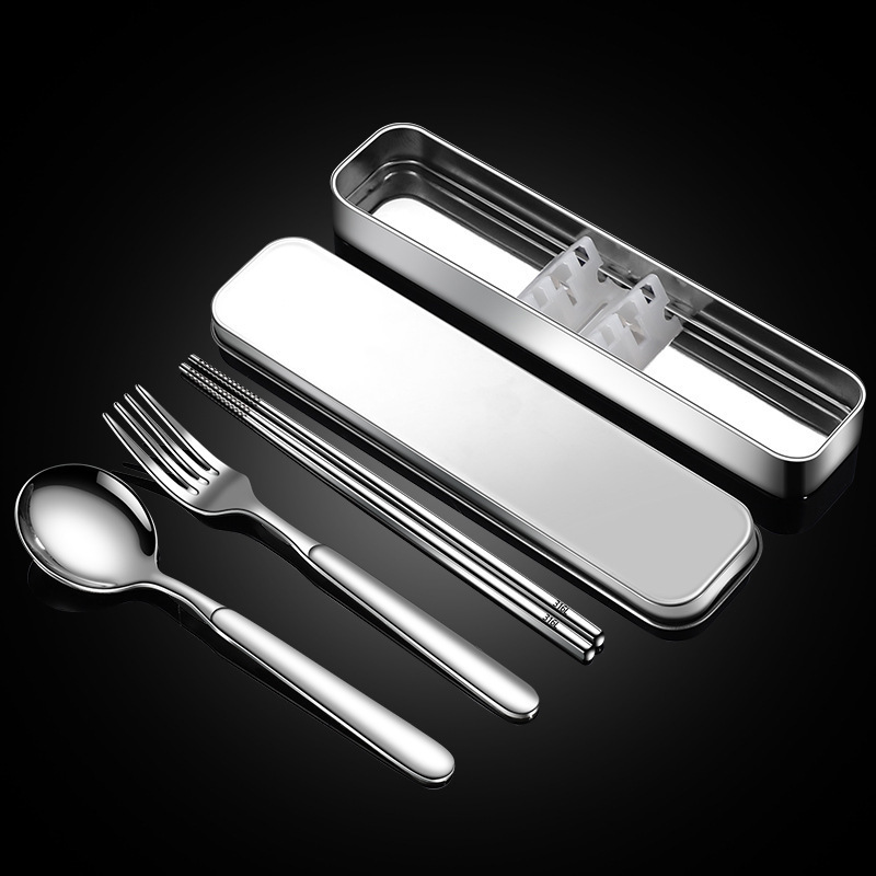 316不锈钢筷子勺子套装小学生儿童餐具盒收纳盒单人装便携式户外详情21