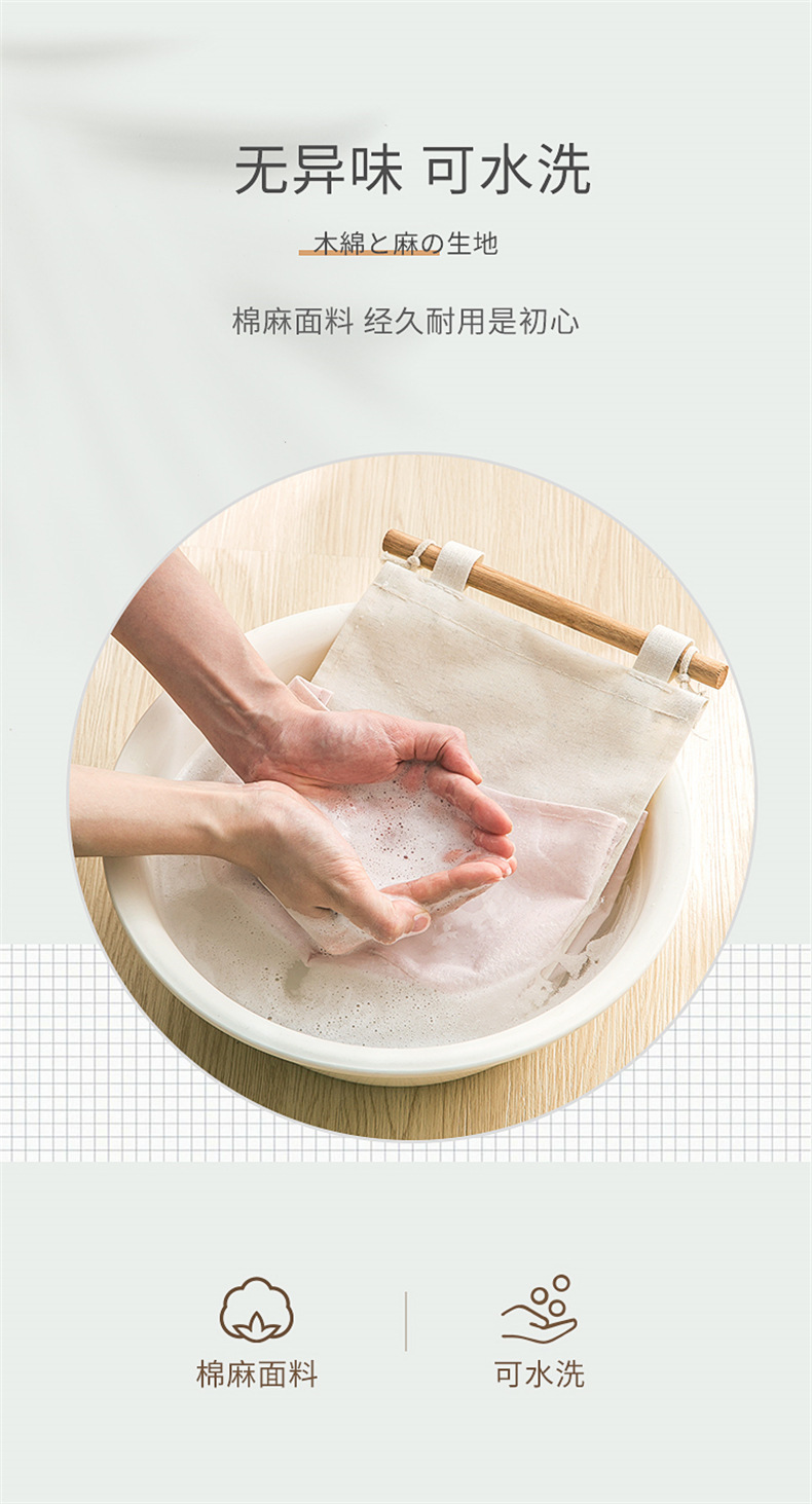 私玮床头墙挂式收纳挂袋宿舍钥匙字卡布艺收纳挂袋门后式储物挂袋详情5