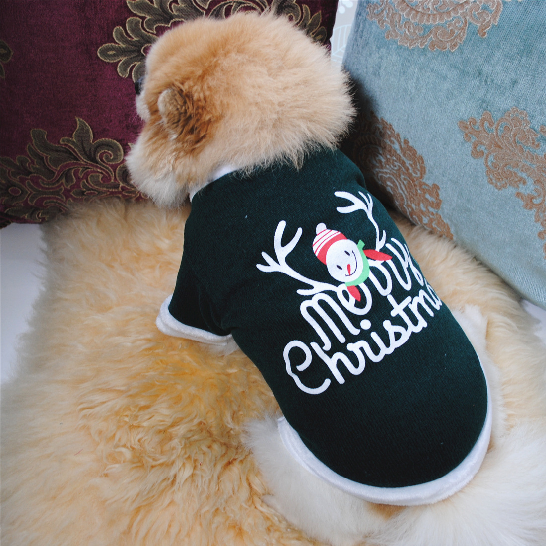 Factory direct sales of pet clothing, dog autumn and winter warm fleece, festival wear, Christmas style, snowman, elk pic 12