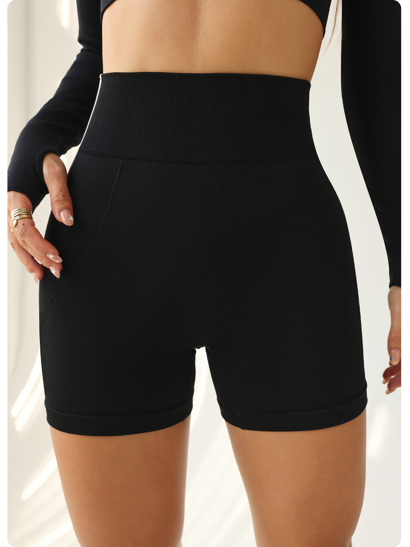 跨境爆款高弹健身训练瑜伽裤骑行速干运动瑜伽高腰短裤详情10