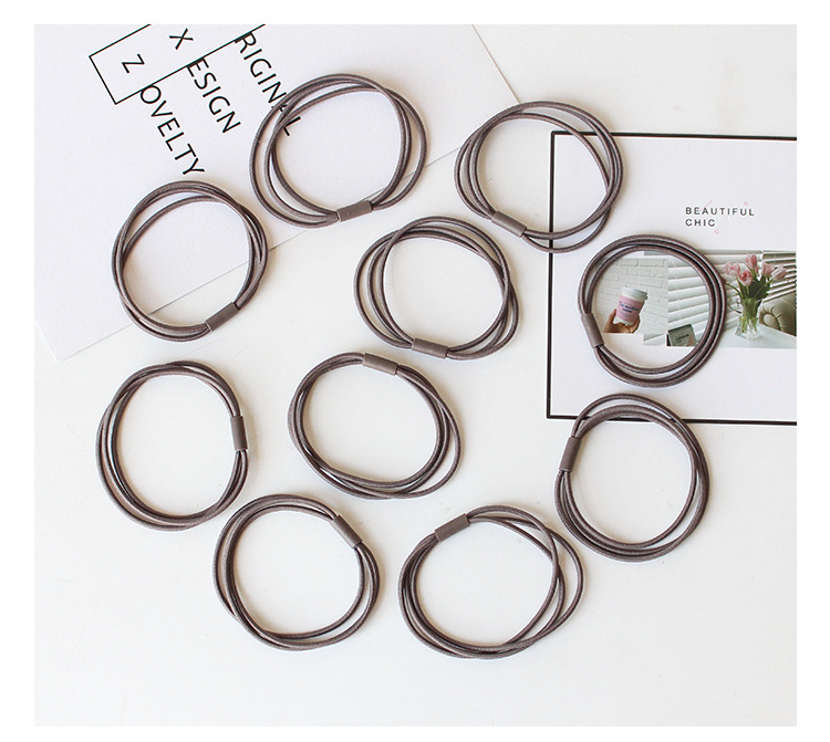 高弹力皮筋发圈 黑色三合一连接头绳扎头发女发饰厂家直销详情104