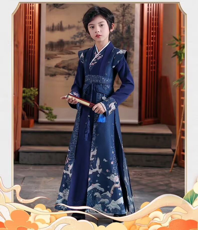 国潮男童古装汉服2026少爷服装儿童中国风唐装国学演出服一件代发唐装详情2