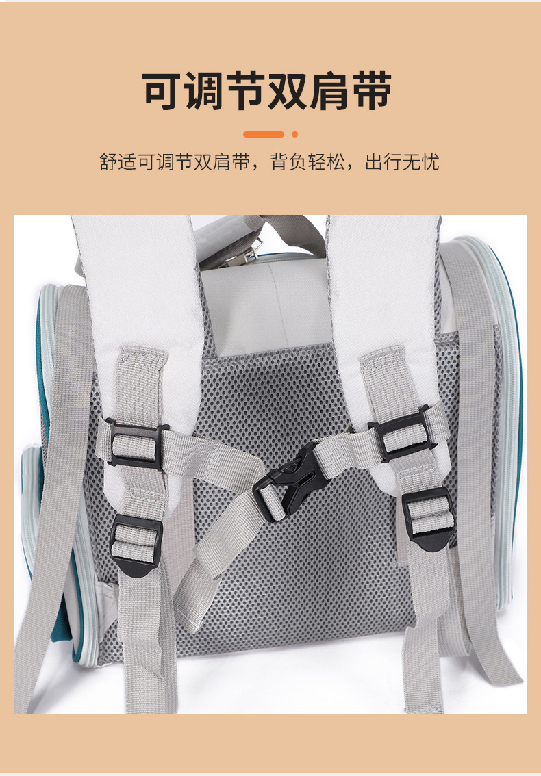 Rongka Pet Cross-border Portable Pet Bag, Portable Pet Backpack, Backpack, Breathable and transparent cat and Dog bag pic 8