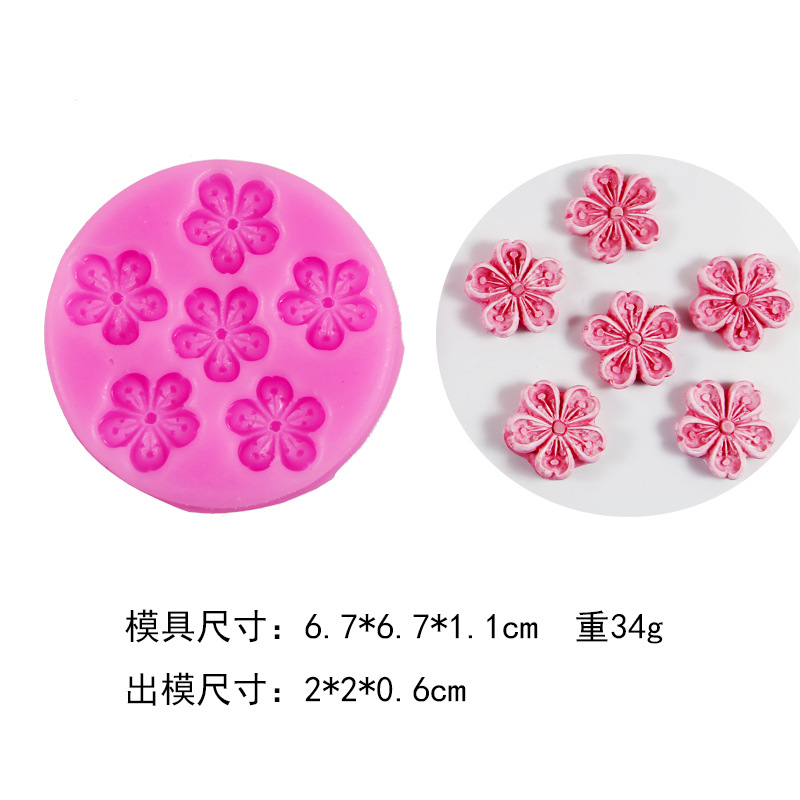 A variety of small flower, cherry blossom, peach blossom and rose molds, silicone molds, chocolate gypsum epoxy resin car scented candle molds pic 2