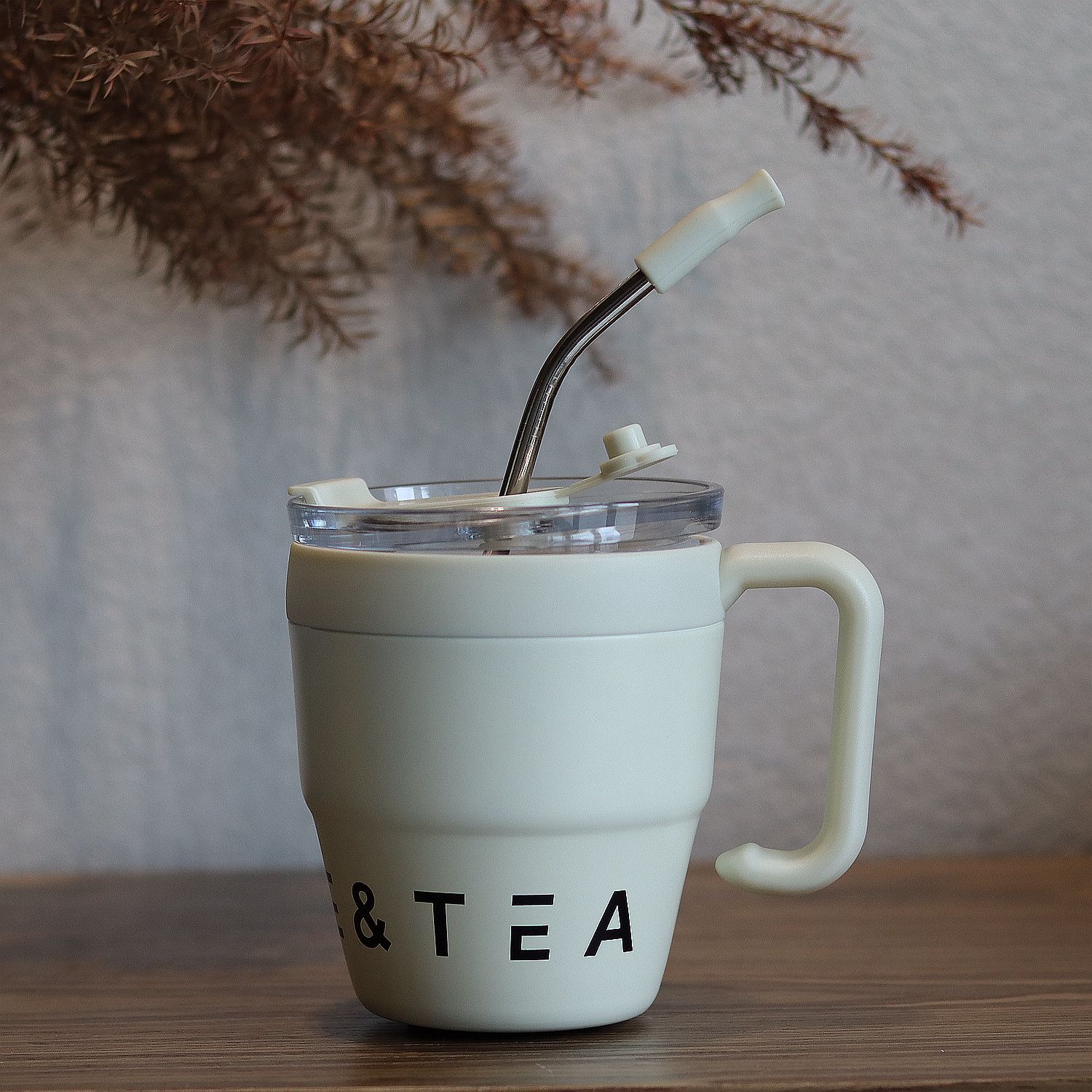 Wholesale wake-up coffee thermos cups, household handle office water cups, fashionable ins style campus Mark straw cups pic 7