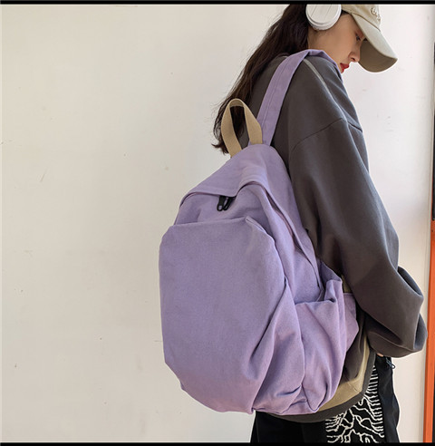书包女ins风复古森系帆布双肩包日系原宿高中大学生简约百搭背包详情14