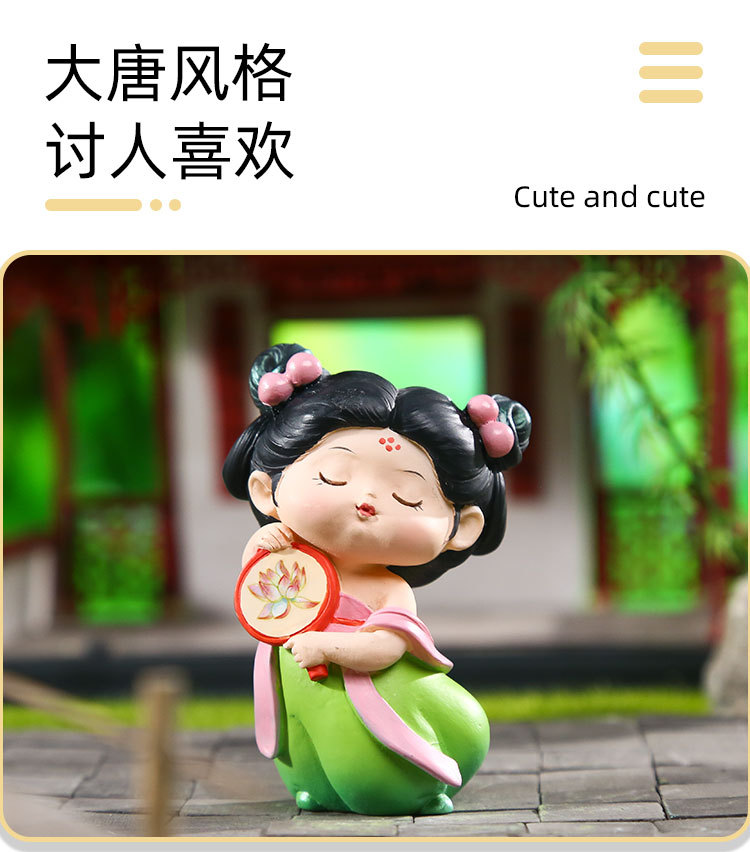 Tang Palace Night Banquet, national trend ancient style, Tang Dynasty Ever-Bright City, cute doll ornaments, home and office desk small ornaments pic 6