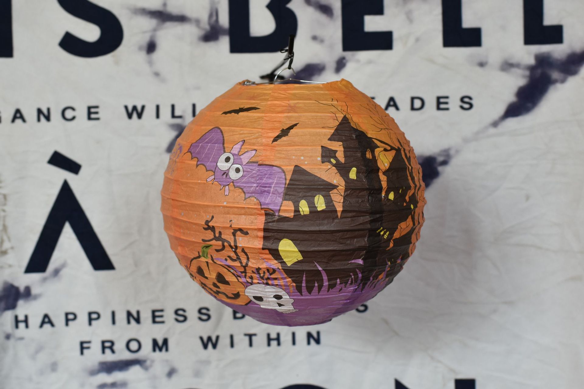 万圣节装饰咖啡餐饮门店蜘蛛网灯笼恐怖氛围布置幼儿园派对挂饰详情6