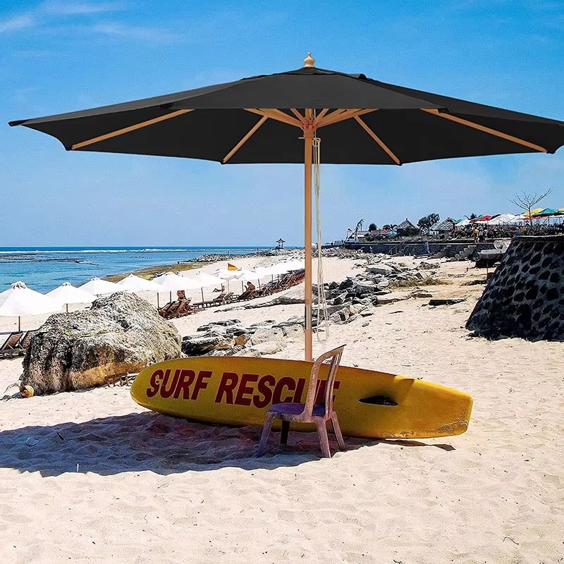 跨境户外海边沙滩伞遮阳庭院别墅露台伞室外太阳伞大号木杆中柱伞详情6