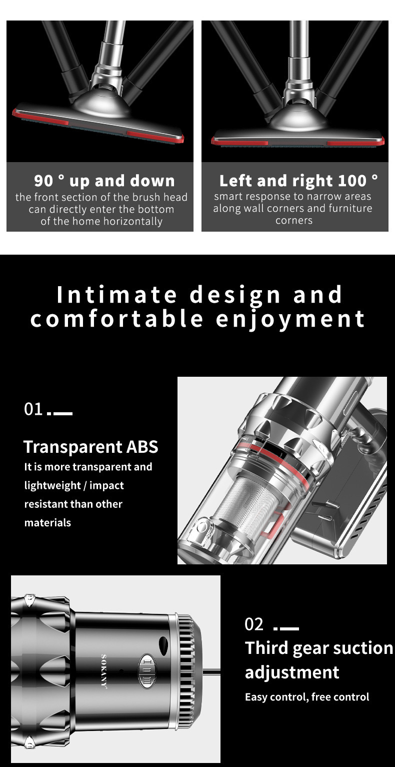 Cross-border SOKANY3378 VACUUM CLEANER, vertical handheld multi-functional wired Vacuum cleaner pic 7