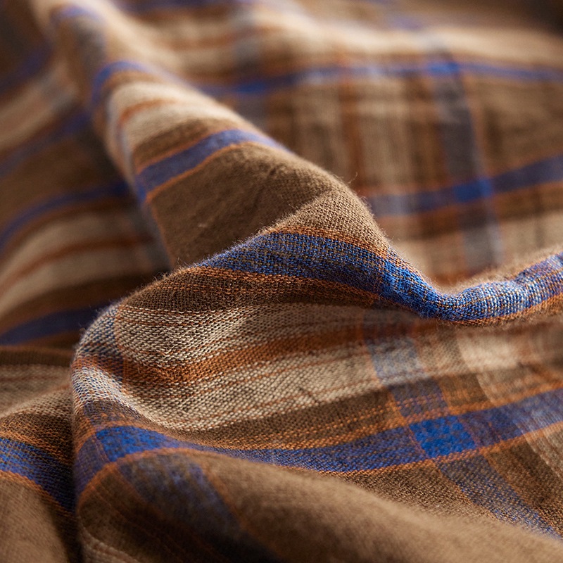 All-cotton Class A double-layer yarn four-piece set, double-layer yarn quilt cover and bed sheet four-piece set, pure cotton double-layer yarn checkered four-piece set pic 43