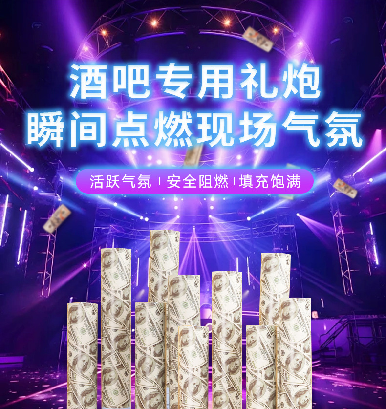 暴富金纸礼花筒直播间礼炮派对对礼花筒跨境专供手拧礼花筒详情1
