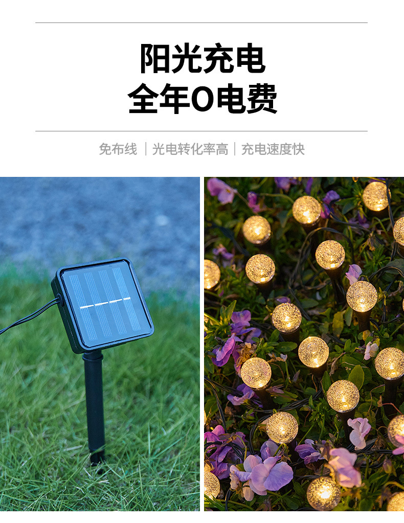 太阳能草坪灯LED彩灯庭院花园路引灯户外防水装饰地插灯串景观灯详情3