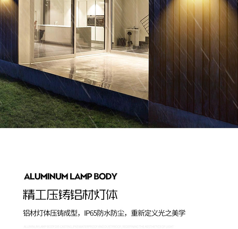 led户外防水壁灯门前洗墙射灯室外庭院楼梯过道墙壁灯卧室门头灯详情4