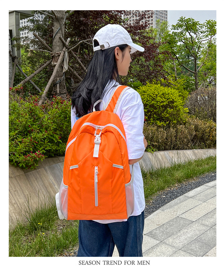 Wholesale of new cross-border outdoor folding bags with logo printing, hiking bags, water-resistant backpacks, and backpacks pic 16