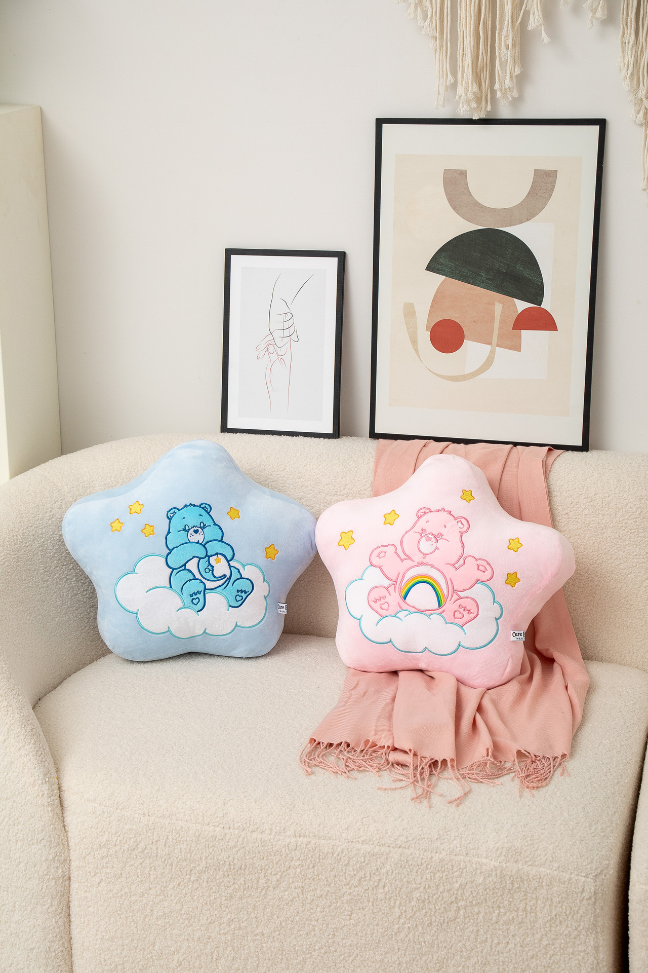 Officially authorized Rainbow Bear pillow, five-pointed star shaped sofa cushion, cute plush cushion for girls pic 1