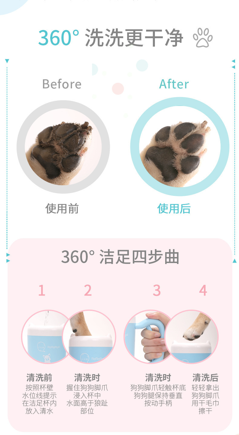 Pet foot wash cups, dog silicone foot wash cups, cat foot washers, dog paw wash cups, cleaning and beauty products pic 8