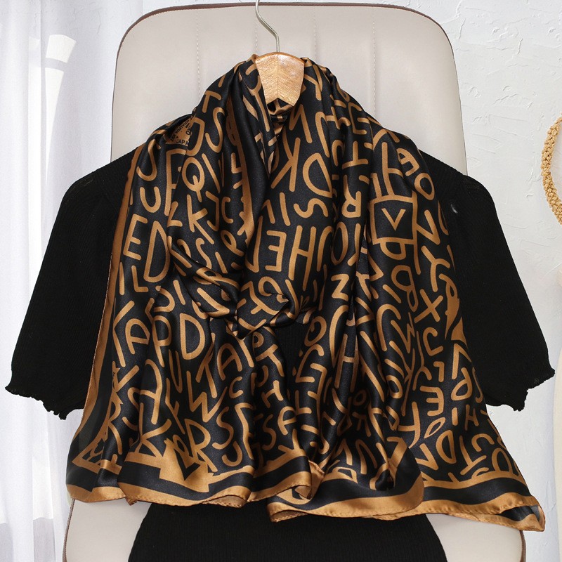 夏季仿真丝丝巾时尚高档大牌长巾防晒真丝丝巾批发围巾披风女夏天详情27