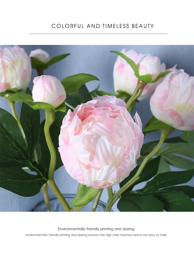 欧式迷你2头仿真牡丹花婚庆家居软装插花绢花摆放花艺仿真芍药详情9