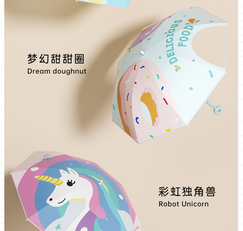 ZUODU左都儿童晴雨伞 女孩小学生晴雨两用长柄反光上学防晒遮阳伞详情19