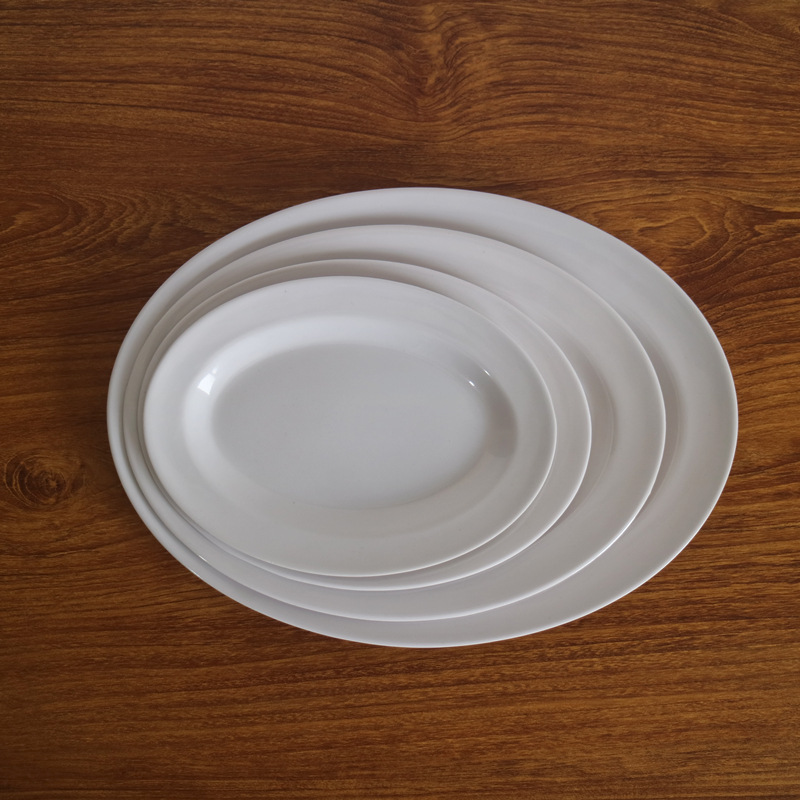 White melamine thickened oval plates, den-shaped plates, barbecue plates, stir-frying plates, snack plates, roast meat plates, in stock, factory wholesale pic 5