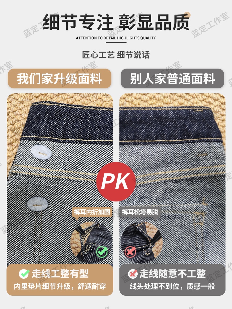 深蓝美式宽松阔腿牛仔裤女2025年夏季新款垂感慵懒休闲拖地直详情8