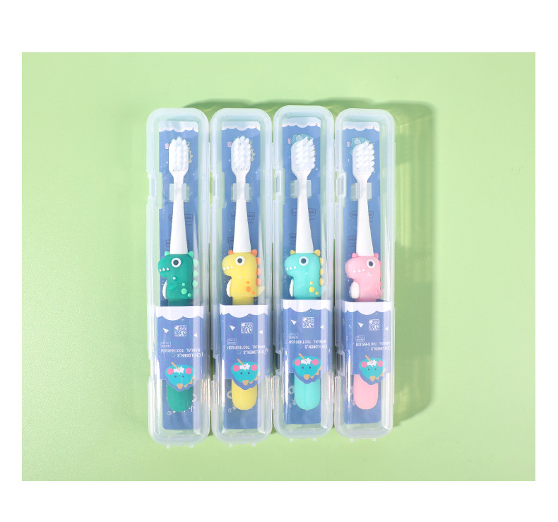 卡通细软儿童护齿牙刷中童款3-12岁便携独立收纳盒包装厂家批发详情13