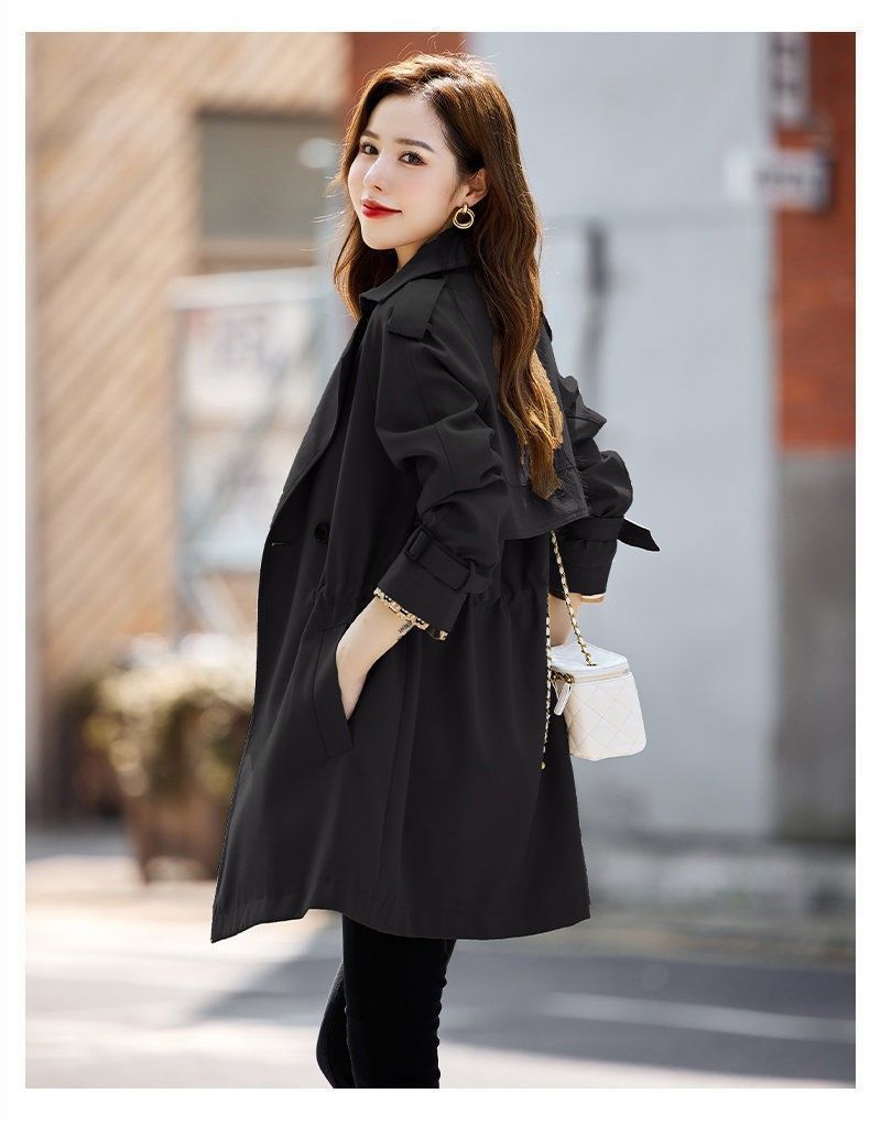 风衣女中长款2024春秋季新款英伦风小个子百搭大码显瘦收腰外套女详情26