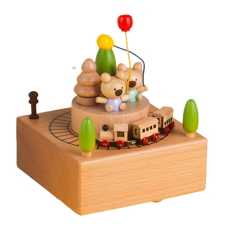 木质手工创意音乐盒儿童生日礼物旋转木马女孩跳舞八音盒跨境出口详情10