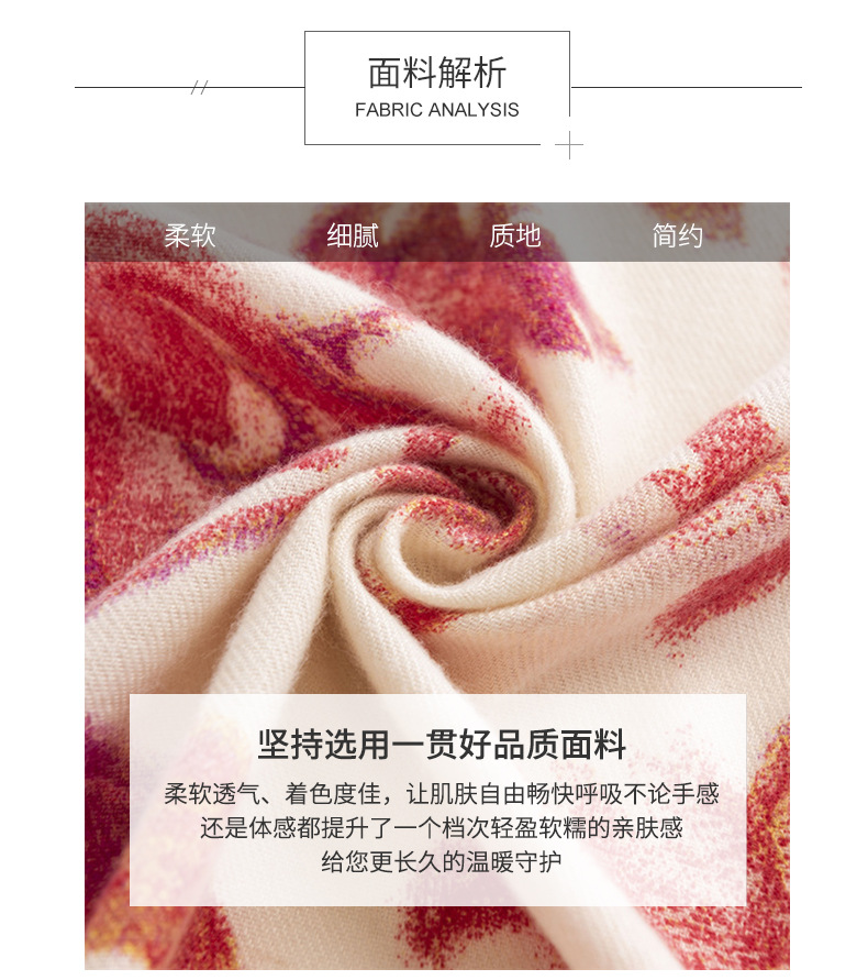 The new 2024 faux cashmere scarf, a winter floral shawl for women, and a warm scarf in the style of a national trend and elegant socialite pic 14