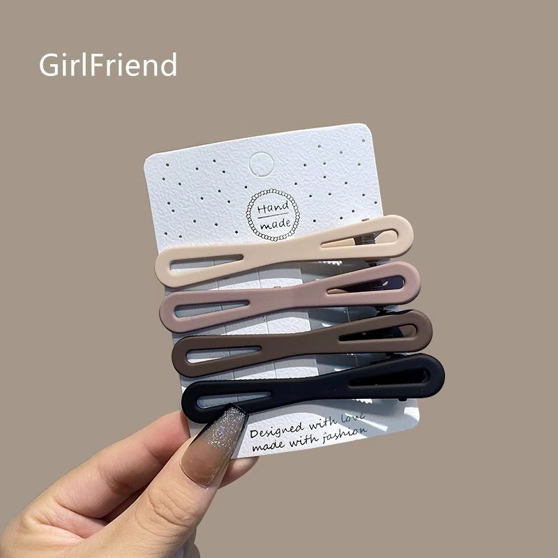 Facial cleansing and makeup seamless hair clip, side bangs for girls, one-line duckbill hair clip, high-end forehead clip headwear pic 24