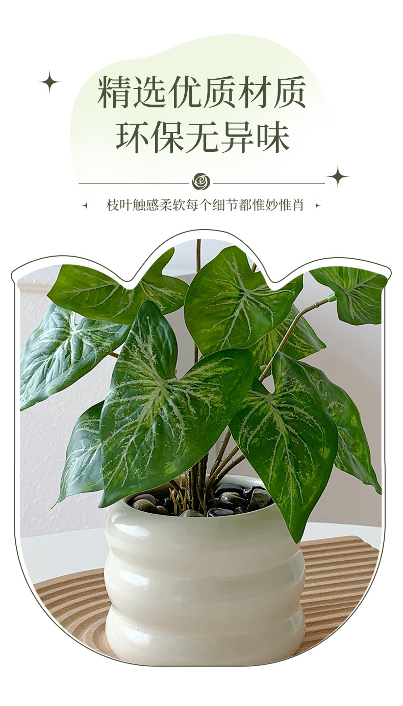 仿真绿植假花摆件龟背叶小盆栽办公桌面室客厅茶几植物摆设装饰品详情2