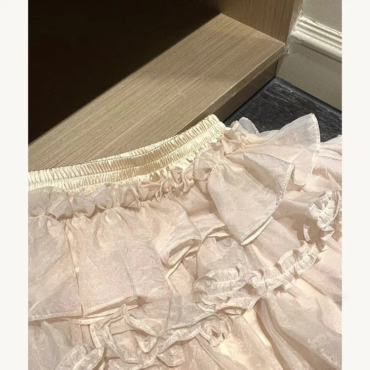 纯欲蕾丝减龄蓬蓬短裙女夏季高腰显瘦甜美风短裙JK打底蛋糕裙裙裤详情2