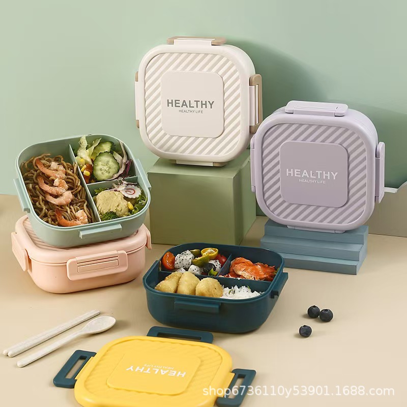 Factory direct sales portable sealed lunch boxes that can be heated in a microwave oven. Students, office workers, light meals, high appearance level lunch boxes pic 1