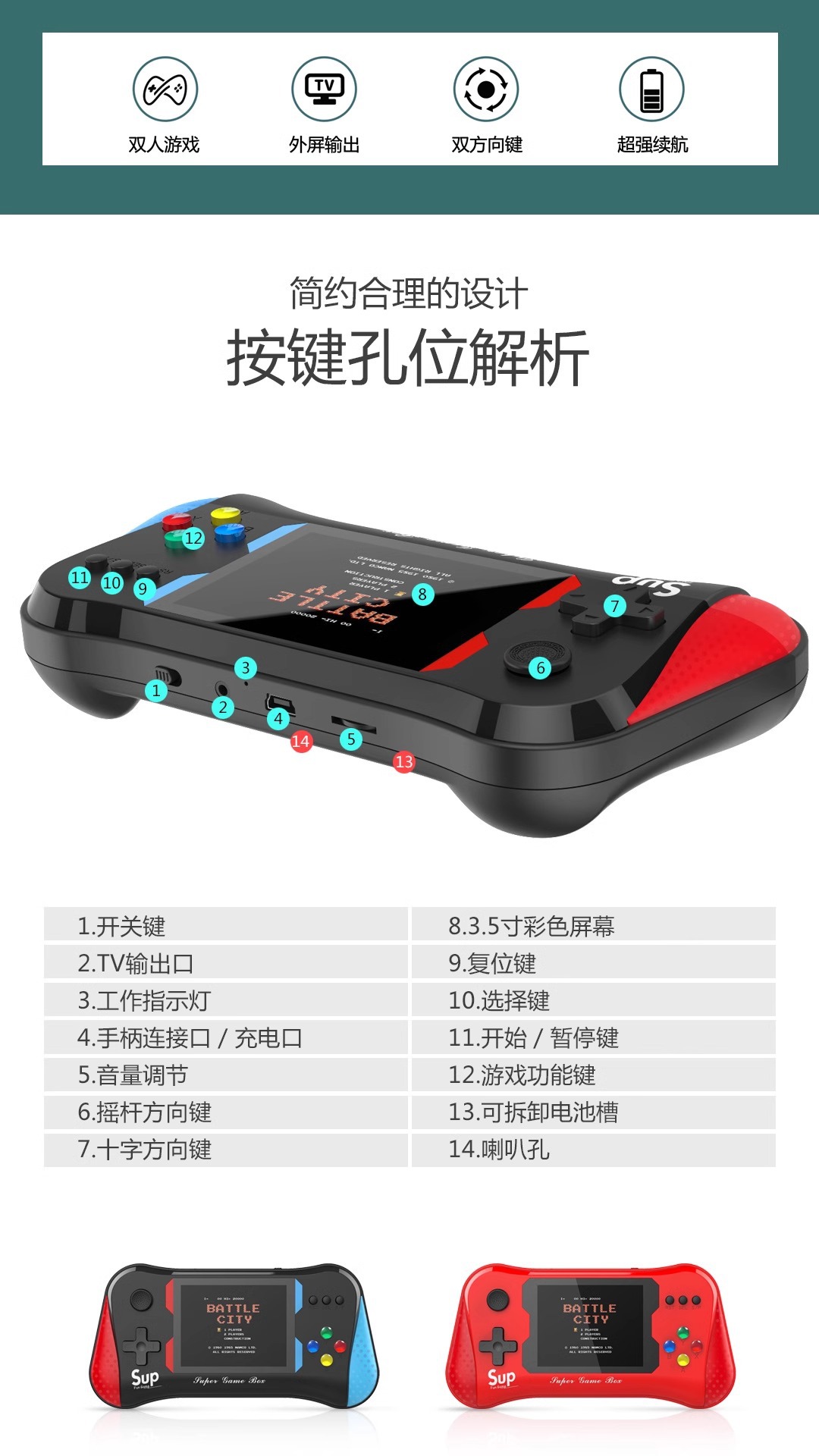 游戏机掌机新款sup掌上复古老式游游机儿童玩具怀旧经典迷你X7M详情2
