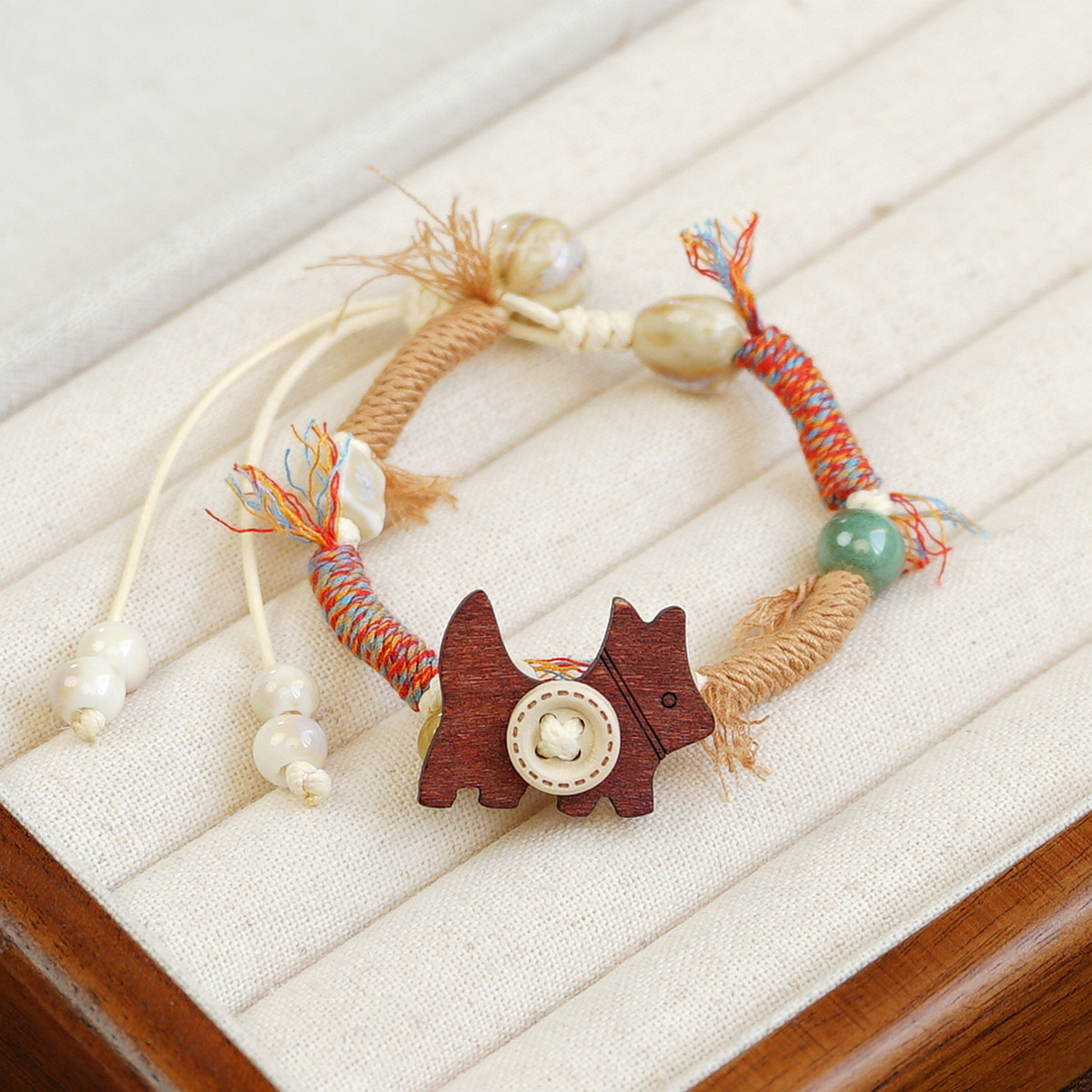 Wholesale of Jingdezhen temperament ceramic bracelets with ethnic style, Maillard color series and New China style Teddy dog bracelets pic 5