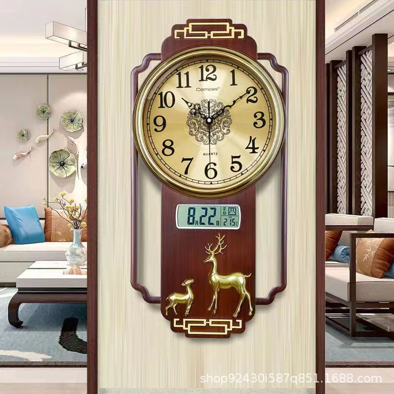 Combas wall clock, new Chinese-style silent living room clock, creative internet-famous clock, home wall quartz clock pic 22