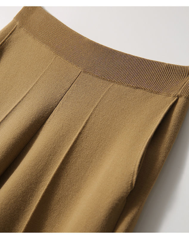 高端精品法式慵懒风秋质显瘦款美丽奴羊毛针织外套+阔腿裤裙套装详情14