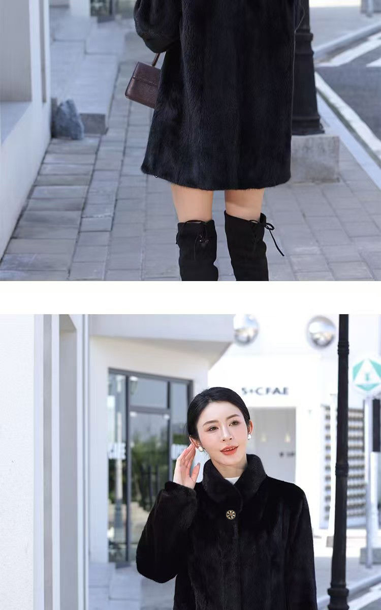 貂皮大衣女冬季新款整貂皮外套中老年貂绒仿皮草中长款加厚妈妈装详情12