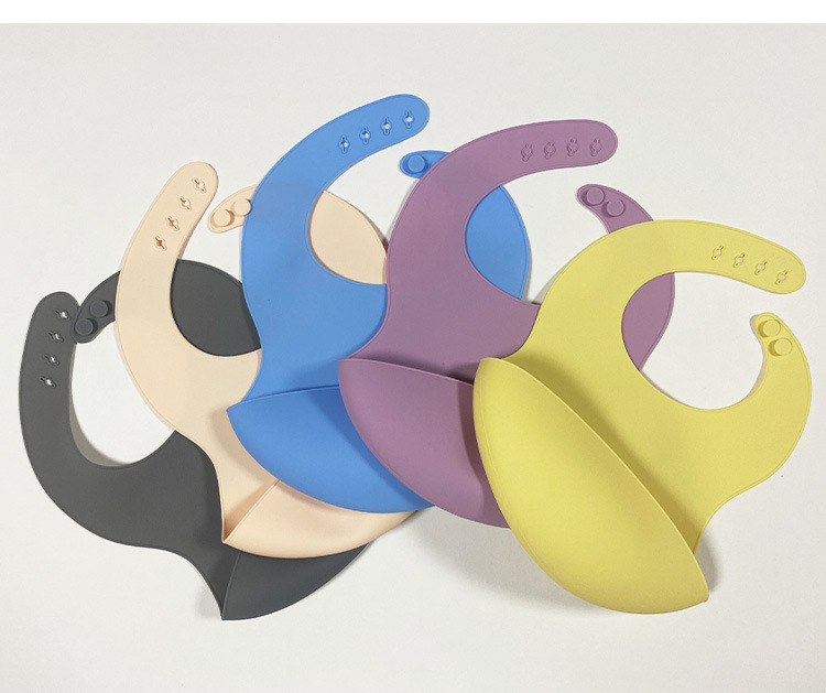 夏季防水婴儿硅胶围兜食品级轻薄口水围兜宝宝儿童辅食饭兜现货厂详情21