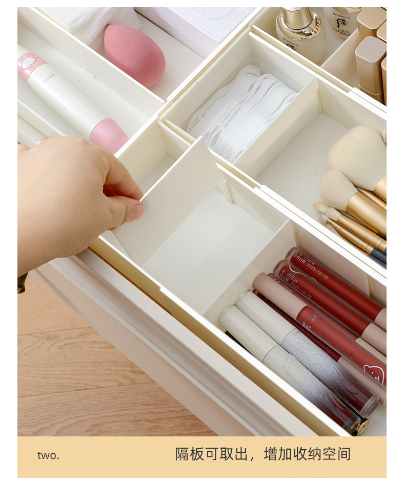 Multi-functional drawer storage box, organizing box, built-in partition, extendable, kitchen tableware, cosmetics and sundries compartments pic 14