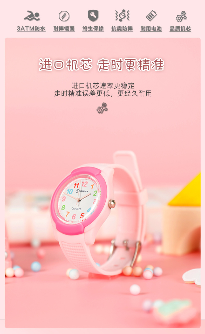 Original Japanese movement quartz watches in stock for children, boys and girls, students, sports, waterproof hands, school and small store watches pic 7